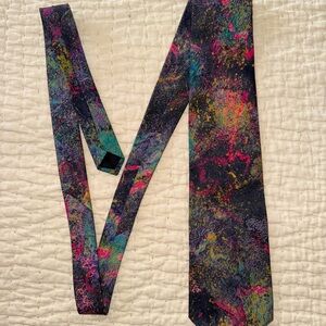 Vibrant Abstract Patterned Men's Tie Italian Silk Styled